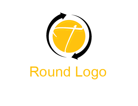letter t inside the circle around arrows logo
