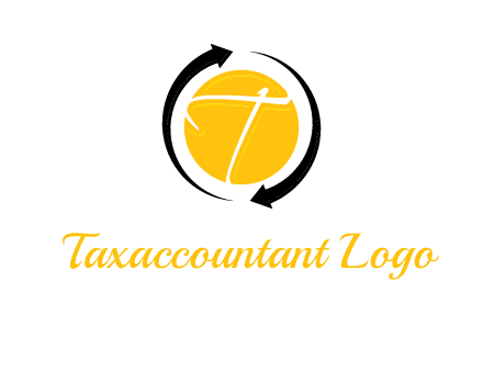 letter t inside the circle around arrows logo