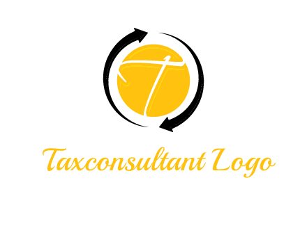 letter t inside the circle around arrows logo
