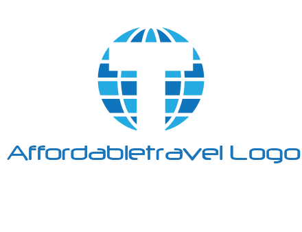 letter t over the globe