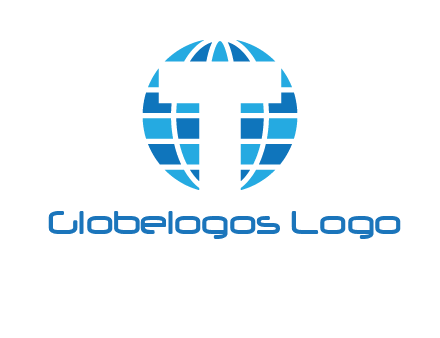 letter t over the globe