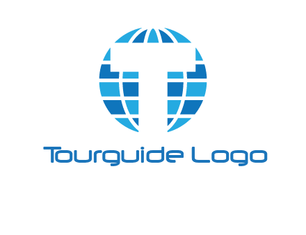 letter t over the globe
