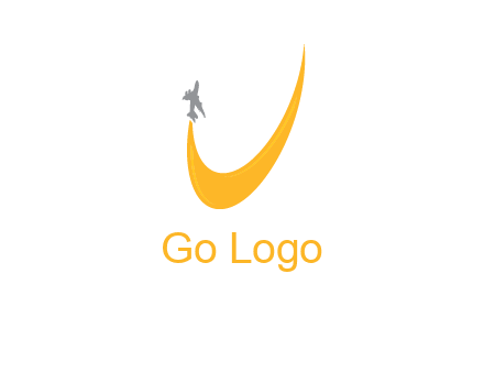 Plane is going upward making u graphic