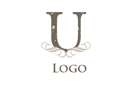 letter u with ornaments logo