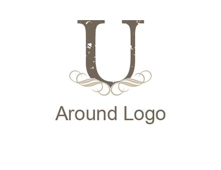 letter u with ornaments logo