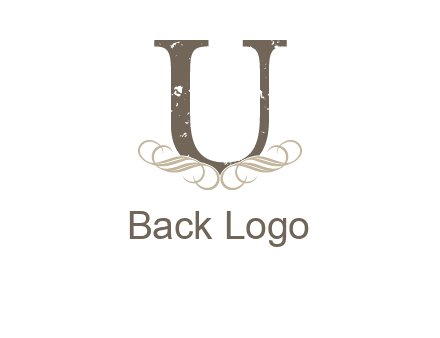 letter u with ornaments logo