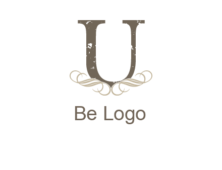 letter u with ornaments logo