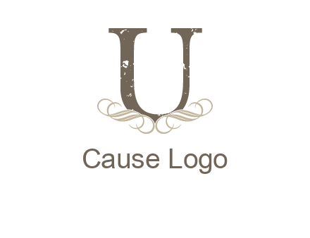letter u with ornaments logo