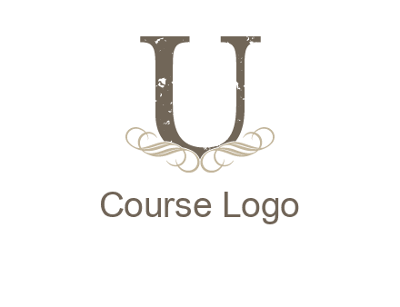 letter u with ornaments logo