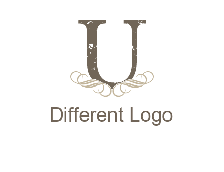 letter u with ornaments logo