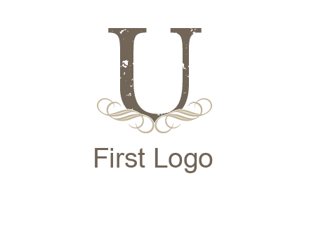 letter u with ornaments logo
