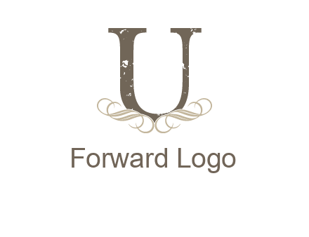 letter u with ornaments logo