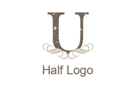 letter u with ornaments logo