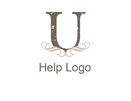 letter u with ornaments logo