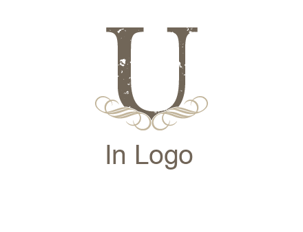 letter u with ornaments logo