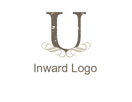 letter u with ornaments logo