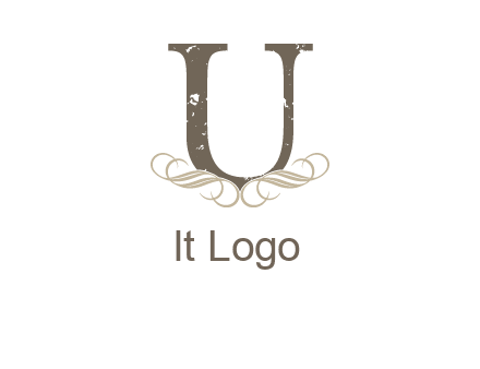letter u with ornaments logo