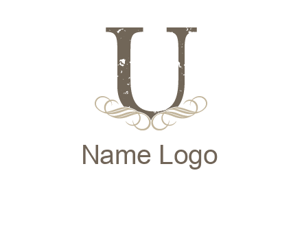 letter u with ornaments logo