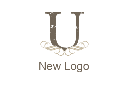 letter u with ornaments logo