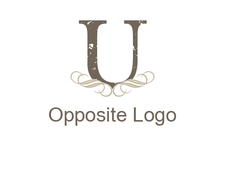 letter u with ornaments logo