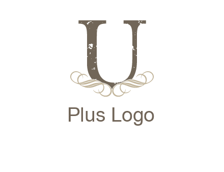 letter u with ornaments logo