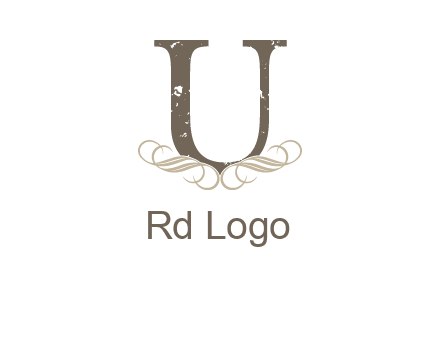 letter u with ornaments logo