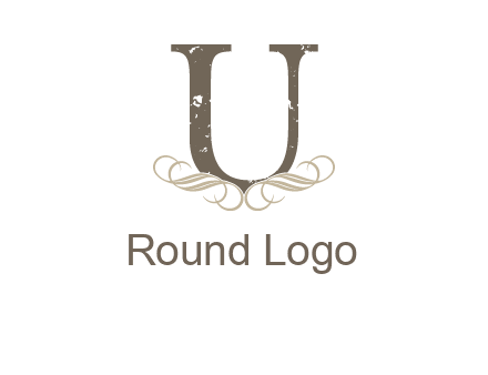 letter u with ornaments logo