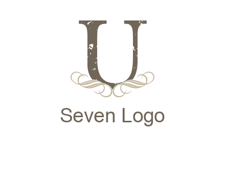 letter u with ornaments logo