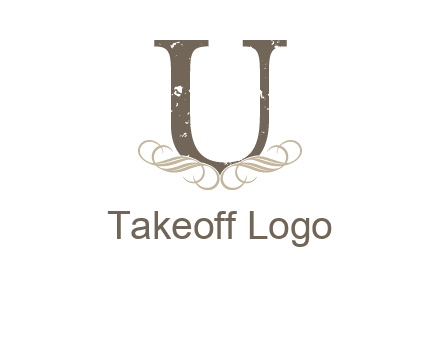letter u with ornaments logo