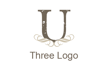 letter u with ornaments logo