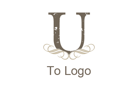 letter u with ornaments logo