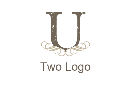letter u with ornaments logo