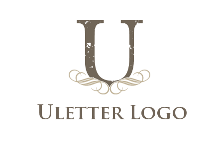 letter u with ornaments logo
