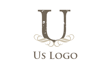 letter u with ornaments logo