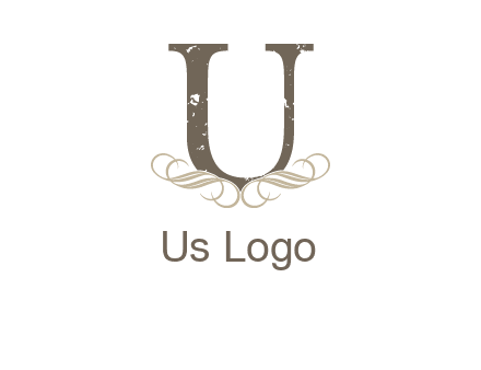 letter u with ornaments logo
