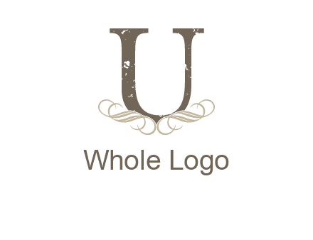 letter u with ornaments logo