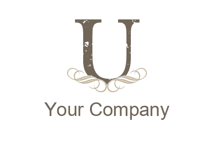 letter u with ornaments logo