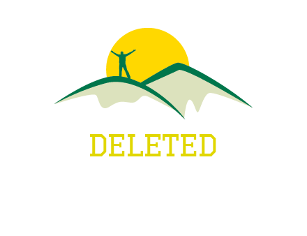 sun and man standing on summit logo icon