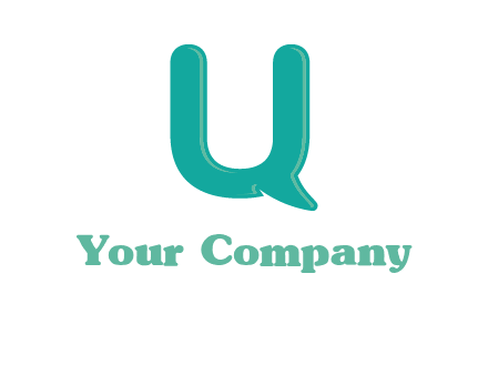 Letter u with chat bubble logo