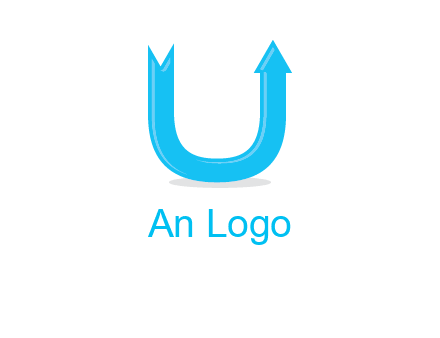 Arrow is going upward in letter u shape graphic