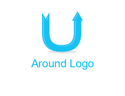 Arrow is going upward in letter u shape graphic