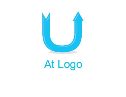 Arrow is going upward in letter u shape graphic