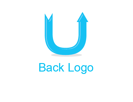 Arrow is going upward in letter u shape graphic