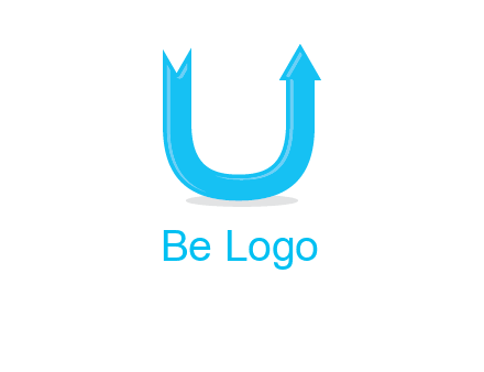 Arrow is going upward in letter u shape graphic