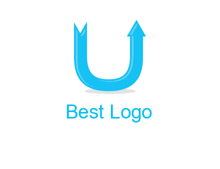 Arrow is going upward in letter u shape graphic