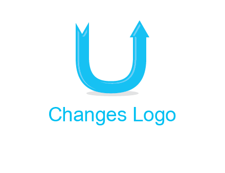 Arrow is going upward in letter u shape graphic