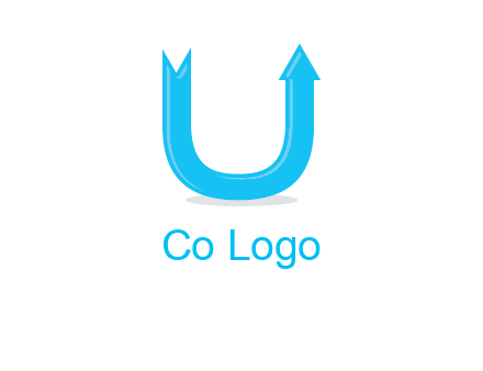 Arrow is going upward in letter u shape graphic