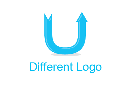 Arrow is going upward in letter u shape graphic