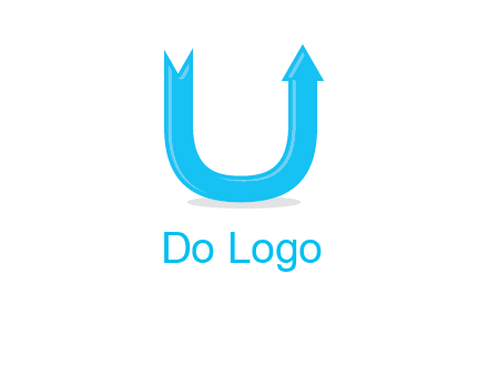 Arrow is going upward in letter u shape graphic