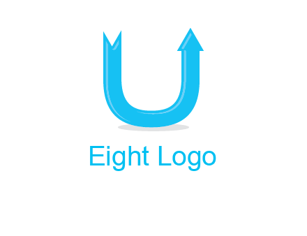 Arrow is going upward in letter u shape graphic